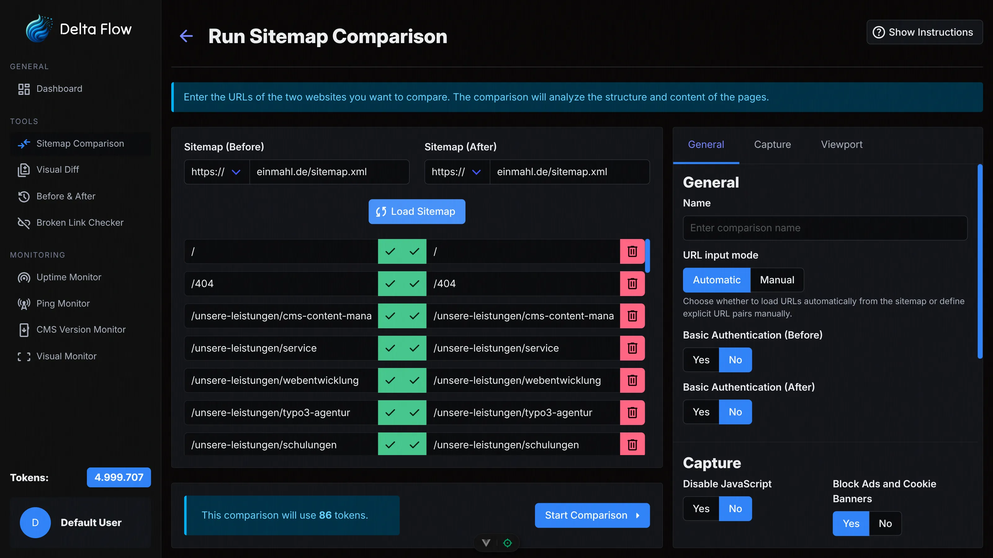 Sitemap Comparison